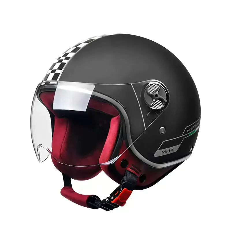 Kask motocyklowy 519 Retro z półtwarzą ABS Kask motocrossowy