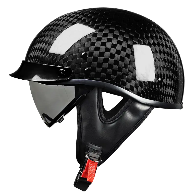 Kask motocyklowy półtwarzowy z włókna węglowego 805 Retro kask motocrossowy do turystyki i wyścigów