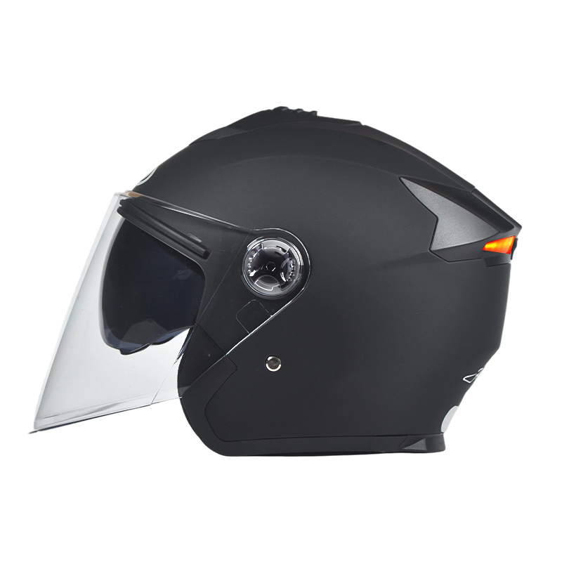 Kask motocyklowy z podwójną osłoną 666 LED, otwarty kask motocyklowy