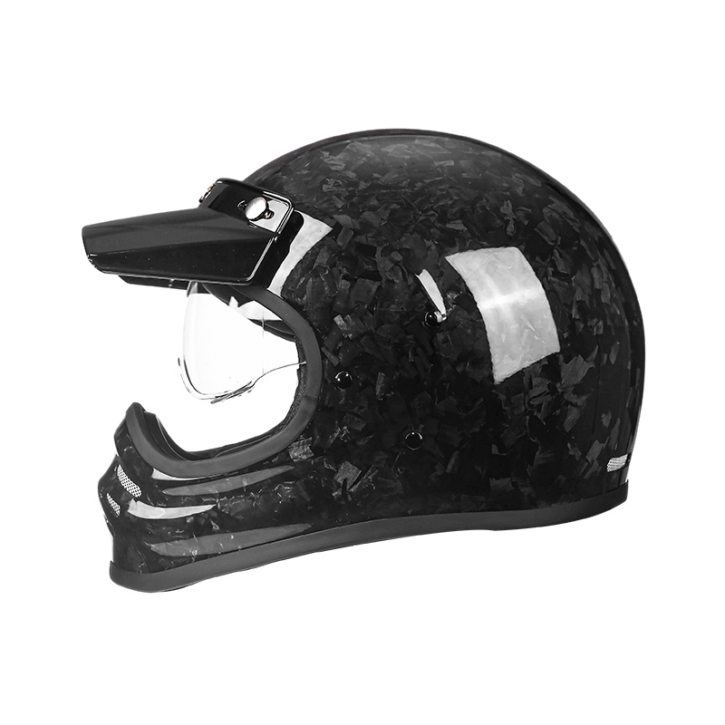 881 Lekki kask motocyklowy pełnotwarzowy z włókna węglowego Kask motocrossowy